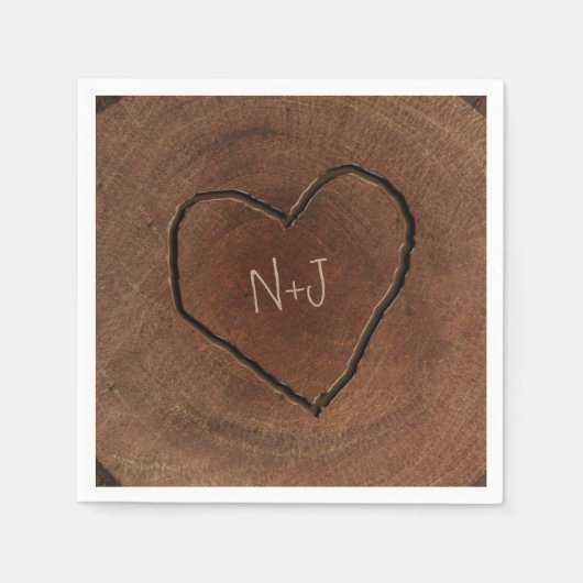 Harde houtbomen, gebrand Rustic Wedding Servet (Voorkant)