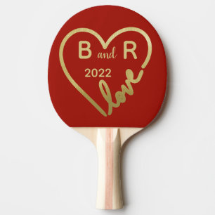 Harde Initialen Love Red Valentijn Day Tafeltennisbatje