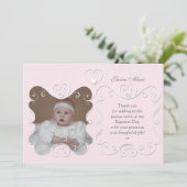 Harde inschrijving Foto Hartelijk dank Roze Bedankkaart (Staand voorkant)