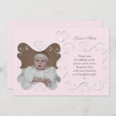 Harde inschrijving Foto Hartelijk dank Roze Bedankkaart (Voorkant / Achterkant)