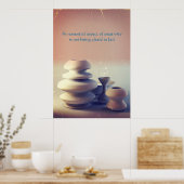 Harde keramische aardetijd II Blauw Oranje Poster (Keuken)