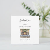 Harde kerstwens voor Fireplace baas/medearbeider Feestdagenkaart (Staand voorkant)