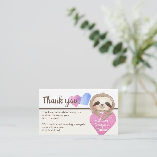 Harde klauw - Baby sleuf bedankt Informatiekaartje (Staand voorkant)