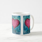 Harde koffie Mok Roze Blauw zwart (Voorkant rechts)