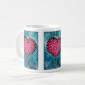 Harde koffie Mok Roze Blauw zwart (Voorkant links)