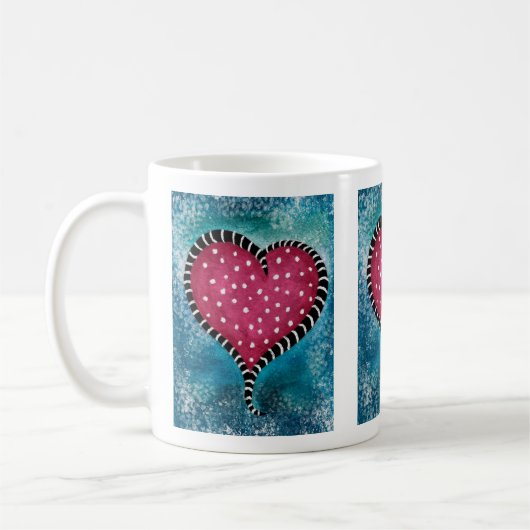 Harde koffie Mok Roze Blauw zwart (Links)