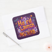 Harde lancering | ExDesigner | Halloween Vierkante Sticker (Envelop)
