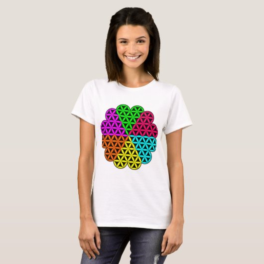 Harde levensloop X 6 — Bloem van hart — Vector T-shirt (Voorkant volledig)