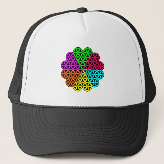 Harde levensloop X 6 — Bloem van hart — Vector Trucker Pet (Voorkant)