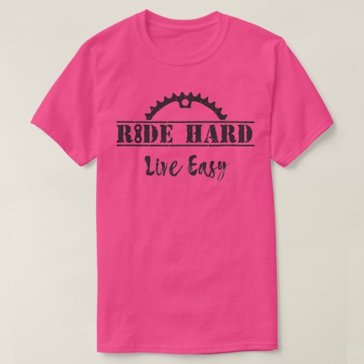 Harde, live, eenvoudige fietsen t-shirt (Design voorkant)