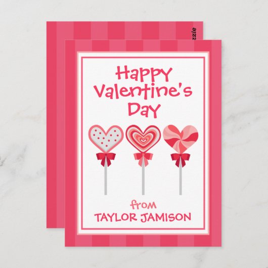Harde Lollipops - Aangepaste Valentijnse kaarten (Voorkant / Achterkant)