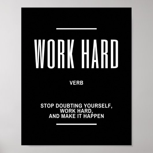 Harde Motivatie offerte voor werken Poster (Voorkant)