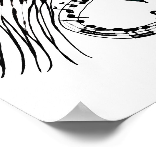 Harde muziek blauw poster (Hoek)