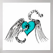 Harde muziek blauw poster (Voorkant)