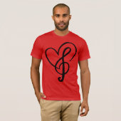 Harde muziek Nota I Love.Music T-shirt (Voorkant volledig)