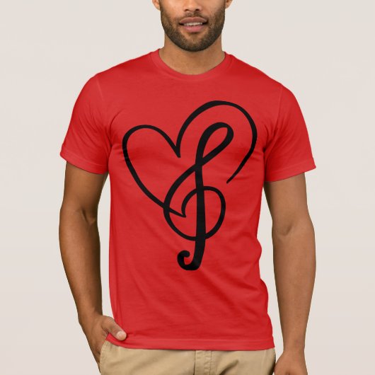 Harde muziek Nota I Love.Music T-shirt (Voorkant)