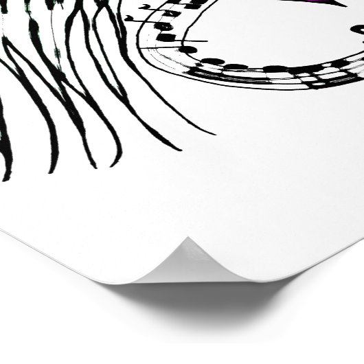 Harde muziek Roze Poster (Hoek)