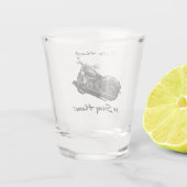 Harde of blijf thuis, motorfiets shot glas (Achterkant)