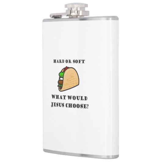 Harde of zachte Taco, wat zou Jezus kiezen? Heupfles (Links)