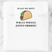 Harde of zachte Taco, wat zou Jezus kiezen? Vierkante Sticker (Tas)