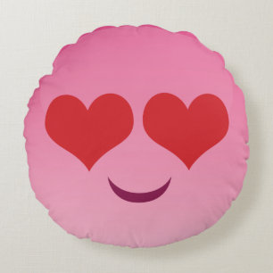 Harde ogen roze emoji rond kussen