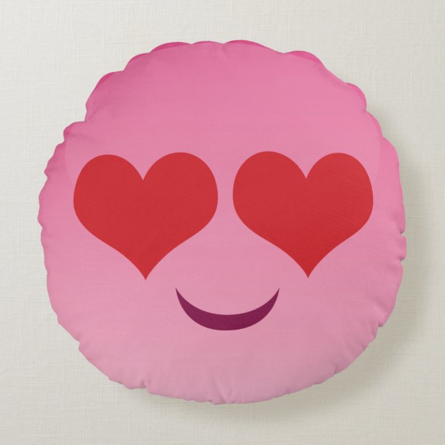 Harde ogen roze emoji rond kussen (Voorkant)
