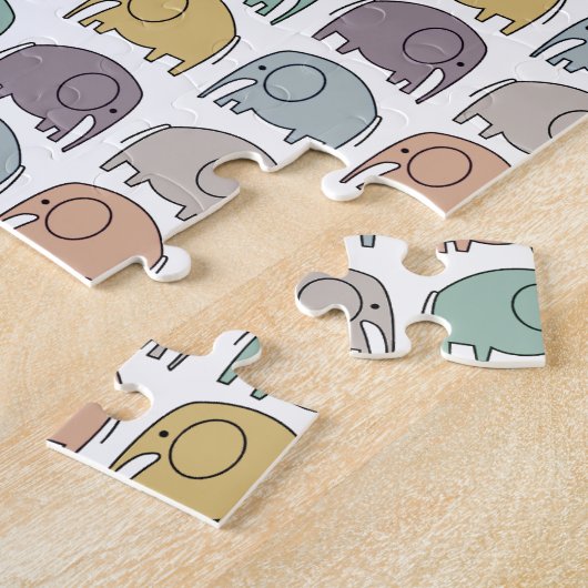 Harde olifantenpuzzel in de wereld legpuzzel (Zijkant)