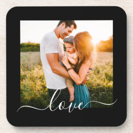 Harde Onderzetters Sjabloon Liefde Tekst zwart