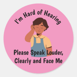 Harde oren spreken luider ronde sticker