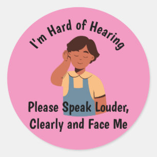 Harde oren spreken luider ronde sticker