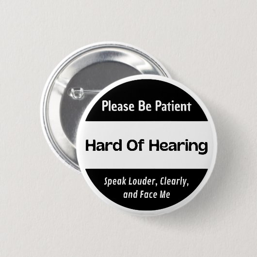 Harde oren - Zwart-wit tekst ontwerp Ronde Button 5,7 Cm (Voorkant /achterkant)