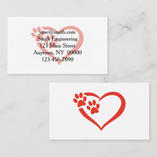 Harde pagina in rood - Kies achtergrondkleur Visitekaartje (Voorkant / Achterkant)