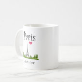 Harde Parijs met Eiffel Tower Custom Koffiemok (Voorkant links)