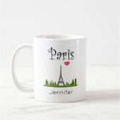 Harde Parijs met Eiffel Tower Custom Koffiemok (Links)