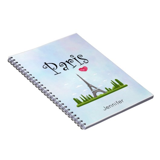 Harde Parijs met Eiffel Tower Custom Notitieboek (Rechterzijde)