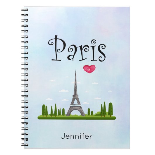 Harde Parijs met Eiffel Tower Custom Notitieboek (Voorkant)