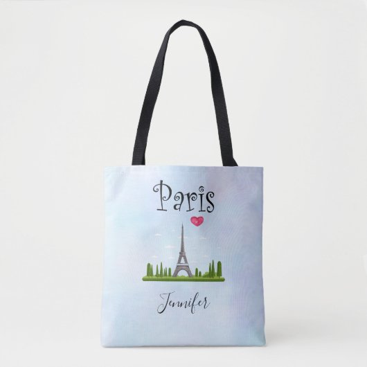Harde Parijs met Eiffel Tower Custom Tote Bag (Voorkant)