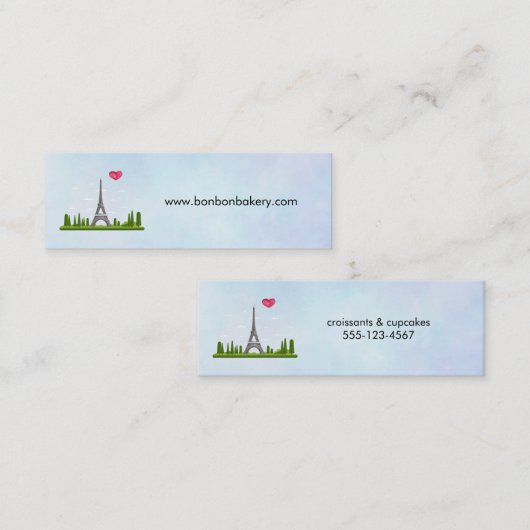 Harde Parijs met Eiffeltoren Mini Visitekaartje (Voorkant / Achterkant)