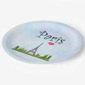 Harde Parijs met Eiffeltoren Papieren Bordje (Gekanteld)