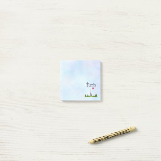 Harde Parijs met Eiffeltoren Post-it® Notes (Op bureau)