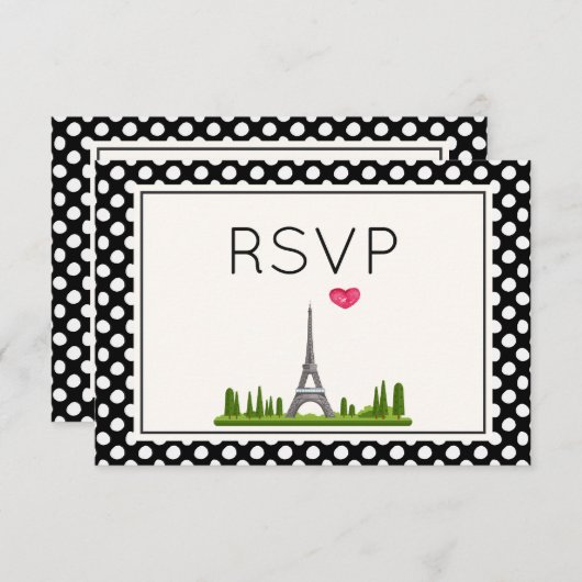 Harde Parijs met Eiffeltoren RSVP (Voorkant / Achterkant)