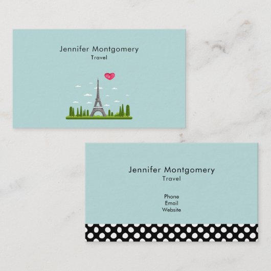 Harde Parijs met Eiffeltoren Visitekaartje (Voorkant / Achterkant)