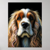 Harde Pastel Tekening Cocker Spaniel Poster (Voorkant)
