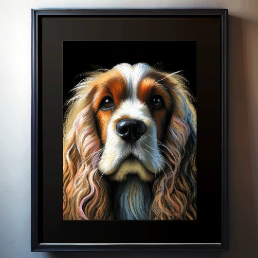 Harde Pastel Tekening Cocker Spaniel Poster
