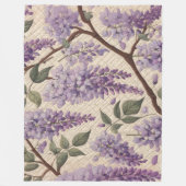 Harde Pasteltekening Paarse Wisteria Fleece Deken (Voorkant)
