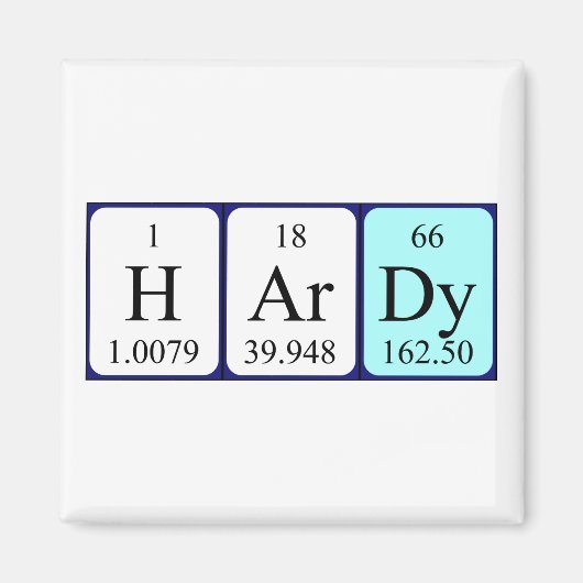 Harde periodieke lijstnaam magnet (Voorkant)