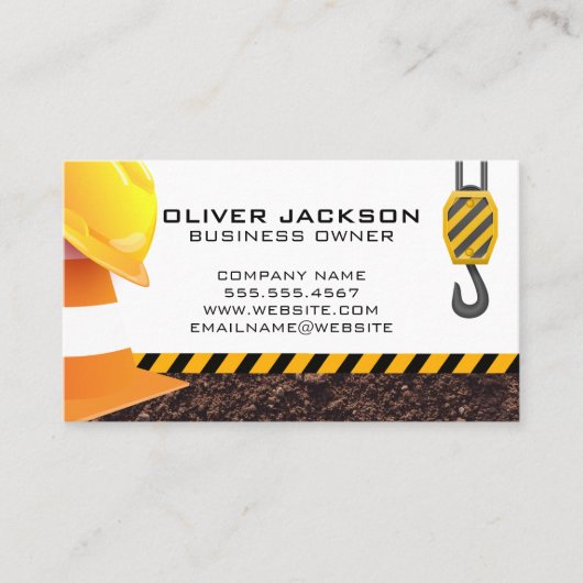 Harde Pet | Bouwstenen en kraan Visitekaartje (Voorkant)