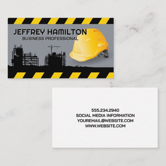 Harde Pet op bouwplaats | hoofdaannemer Visitekaartje (Voorkant / Achterkant)