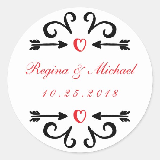 Harde pijldraai bruiloft Hartelijk dank Sticker (Voorkant)