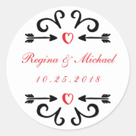 Harde pijldraai bruiloft Hartelijk dank Sticker